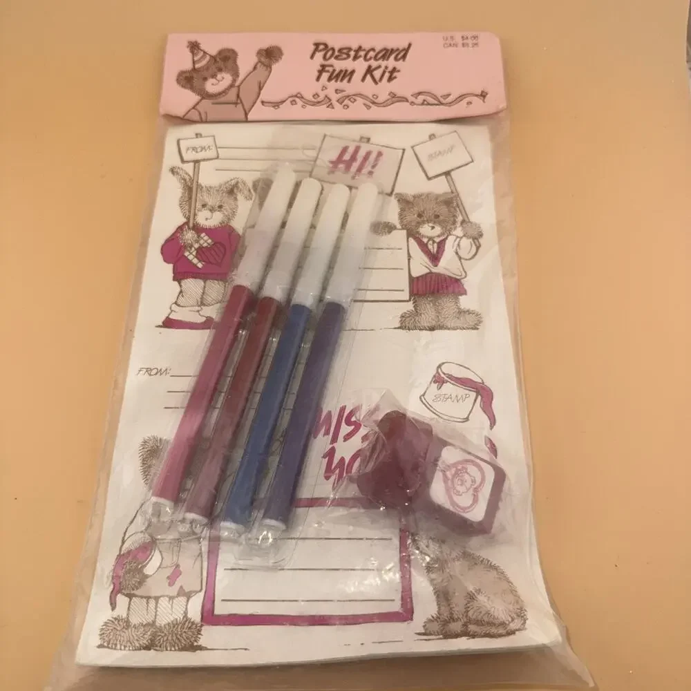 VINTAGE POSTCARD KIT-hamburger Press-1989 Postcard-Stamp-Markers